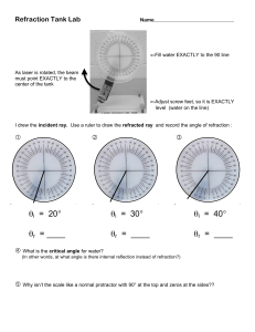Refraction Tank Lab Worksheet