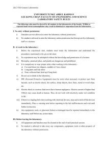 Laboratory Safety Rules for Engineering Students
