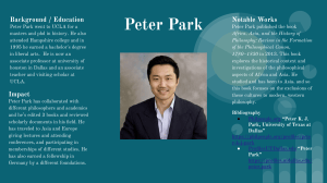 Peter Park: Academic Profile & Philosophy Research