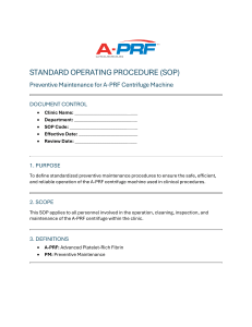 A-PRF Centrifuge Maintenance SOP