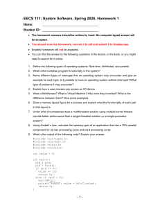 EECS 111 System Software Homework 1 Questions