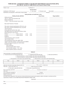 ASME QW-484A Welder Performance Qualification Form