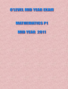 O'Level Mid Year Math Exam Paper 2011