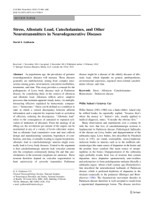 Stress, Allostatic Load, and Catecholamines in Neurodegenerative Diseases