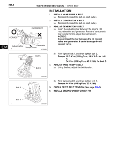 1NZ-FE Engine Drive Belt Installation Manual