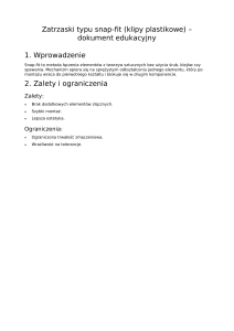 Zatrzaski typu snap-fit (klipy plastikowe) - dokument edukacyjny