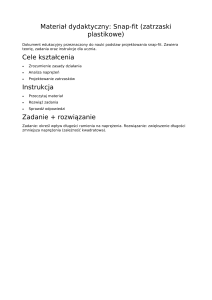 Materiał dydaktyczny: Projektowanie snap-fit (zatrzaski plastikowe)