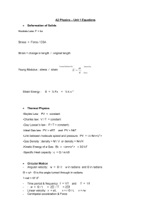 A2 Physics Unit 1 Equations Study Guide