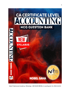 CA Certificate Level Accounting MCQ Question Bank