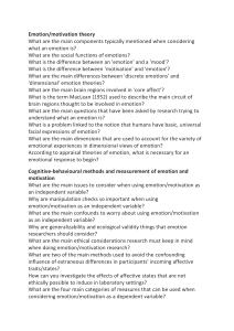 Emotion/Motivation Theory Study Guide