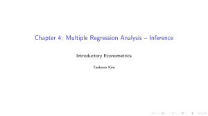 Chapter 4: Multiple Regression Analysis &ndash; Inference