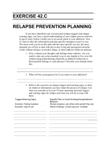 Relapse Prevention Planning Exercise 42.C
