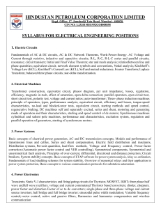 HPCL Electrical Engineering Syllabus