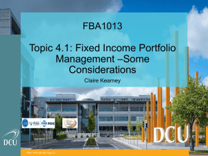 Fixed Income Portfolio Management Considerations