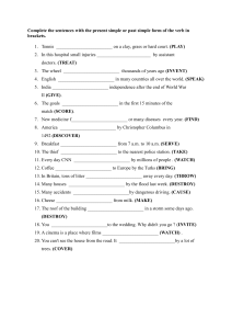 English Grammar Exercises: Present & Past Simple Verbs