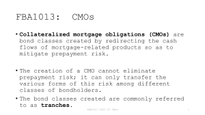 FBA1013: Collateralized Mortgage Obligations (CMOs)