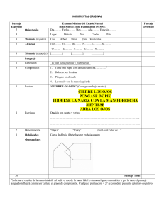 Formulario del Examen M&iacute;nimo del Estado Mental (MMSE)