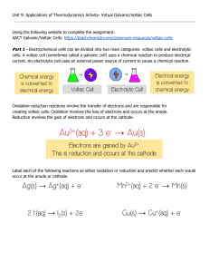 Virtual Galvanic/Voltaic Cells Lab Activity