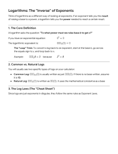Logarithms: The Inverse of Exponents - Math Study Guide