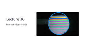 Lecture 36: Thin Film Interference