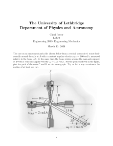 University of Lethbridge Lab 9: Amusement Park Ride Motion Analysis