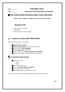 Toolbox Talk: Pre-Checks for Small Plant Machine Repairs
