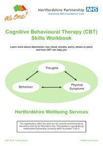 CBT Skills Workbook: Depression, Anxiety, Worry Management