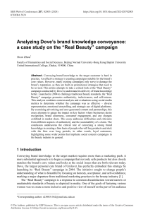 Dove Real Beauty Campaign Brand Knowledge Analysis