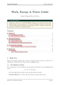 Work Energy Power Guide for F=ma Exam Physics