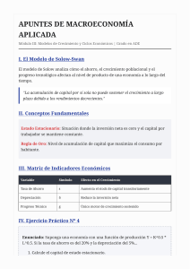 Apuntes de Macroeconom&iacute;a Aplicada: Modelo de Solow-Swan
