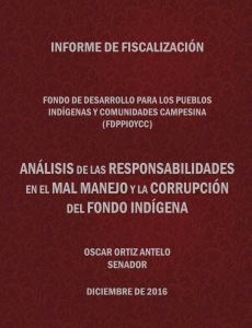Informe de Fiscalizaci&oacute;n: Corrupci&oacute;n en Fondo Ind&iacute;gena