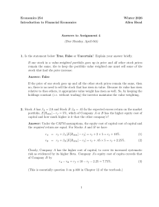 Answers to Financial Economics Assignment 4