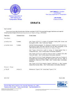 AASHTO Errata: Standard Specifications for Highway Bridges 17th Ed
