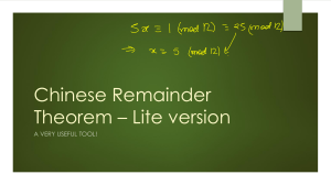 Chinese Remainder Theorem Lite Version - Math Tool