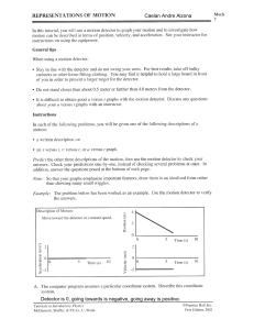 Representations of Motion Tutorial with Motion Detector