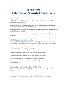 Information Security Foundations Lecture 01