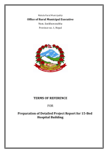 Terms of Reference for 15-Bed Hospital Building DPR