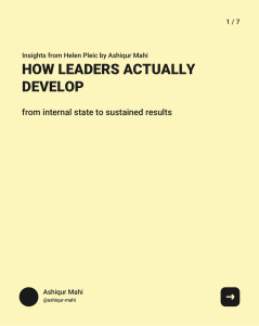 How Leaders Actually Develop: Leadership Skills Guide