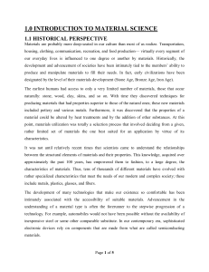 Introduction to Material Science: Historical Perspective & Basics