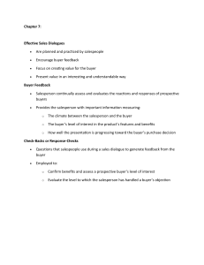 Chapter 7: Effective Sales Dialogues