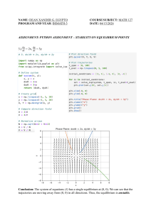 Python Assignment: Stability of Equilibrium Points