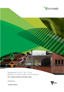 VicRoads Supplement to AS 1742.1:2014 Traffic Signs