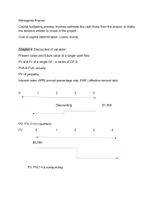 Managerial Finance: Capital Budgeting & Discounted Valuation