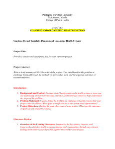 Capstone Project Template: Planning Health Systems