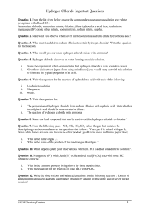 Hydrogen Chloride Important Questions