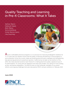 Quality Teaching in Pre-K Classrooms: What It Takes