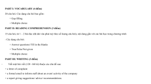 English Practice Test: Vocabulary, Reading, Writing