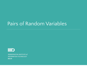 Pairs of Random Variables: Joint CDFs