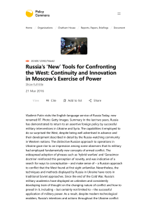 Russia's New Tools for Confronting the West: Continuity and Innovation
