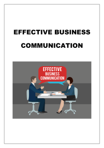 EFFECTIVE BUSINESS COMMUNICATION